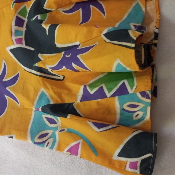 Zara Ruffled Island Geometric Print Yellow Multicolored Shorts NWT - Picture 6 of 12